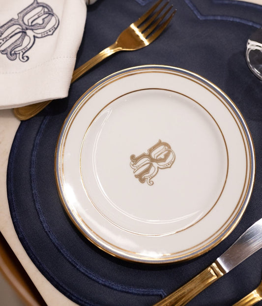 Prato Sobremesa Porcelana Cinco Filetes