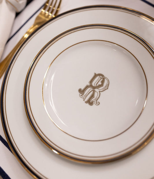 Prato Raso Personalizado Porcelana Cinco Filetes