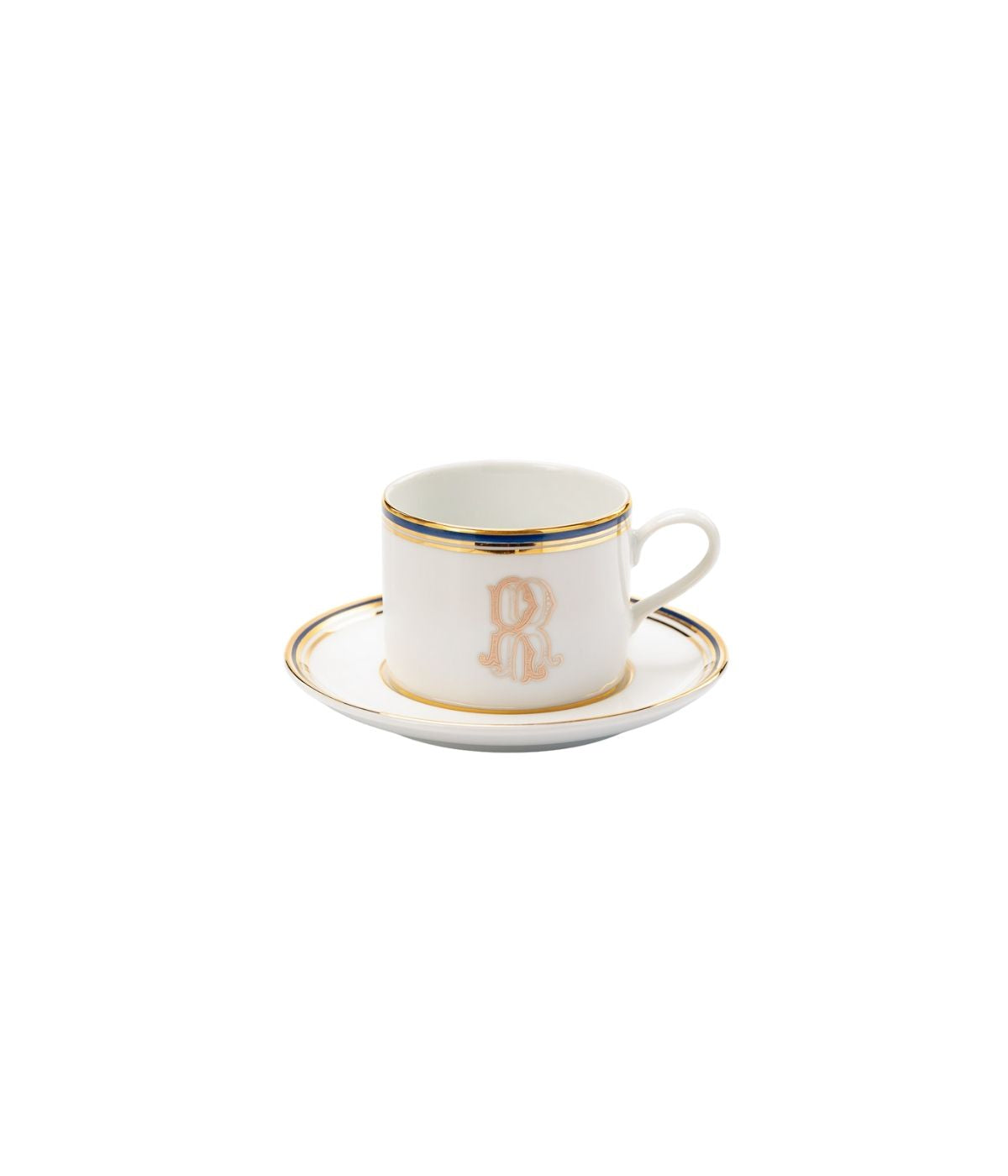 Xícara de Chá com Pires Porcelana Cinco Filetes