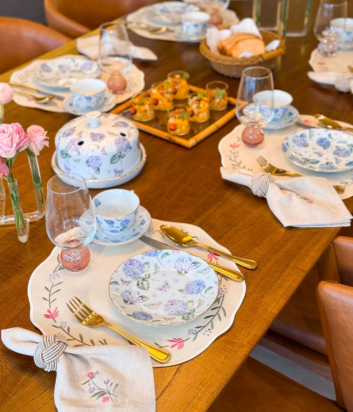 Guardanapo Linho Misto Cru Bordado Doce Floresta