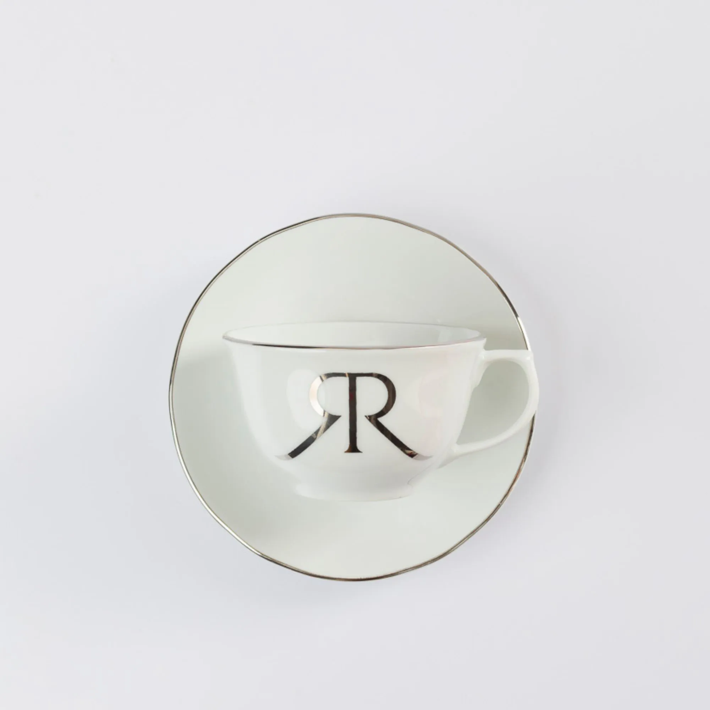 Xícara de Café Personalizada com Monograma em Ouro