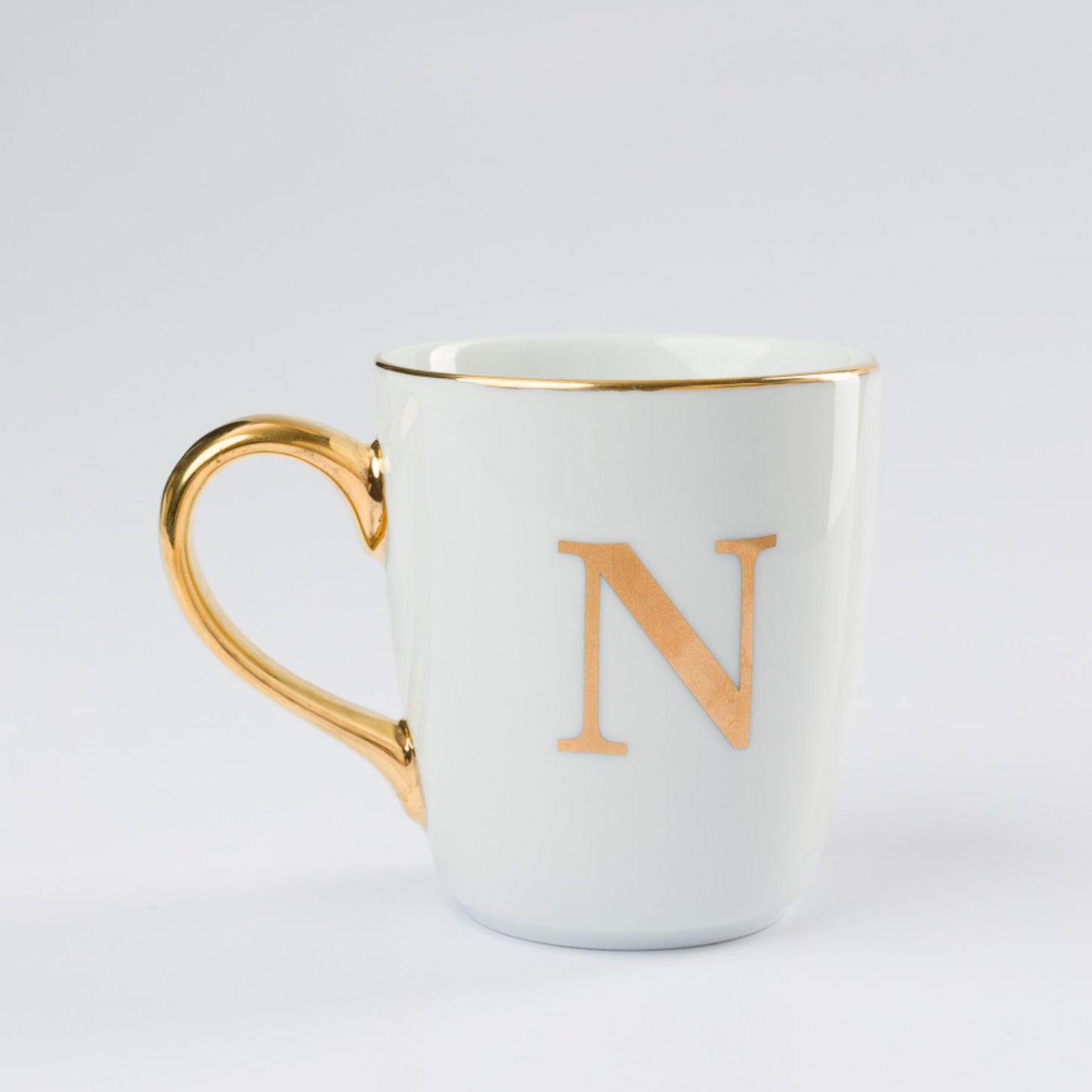 Caneca Porcelana Personalizada Letra em Ouro