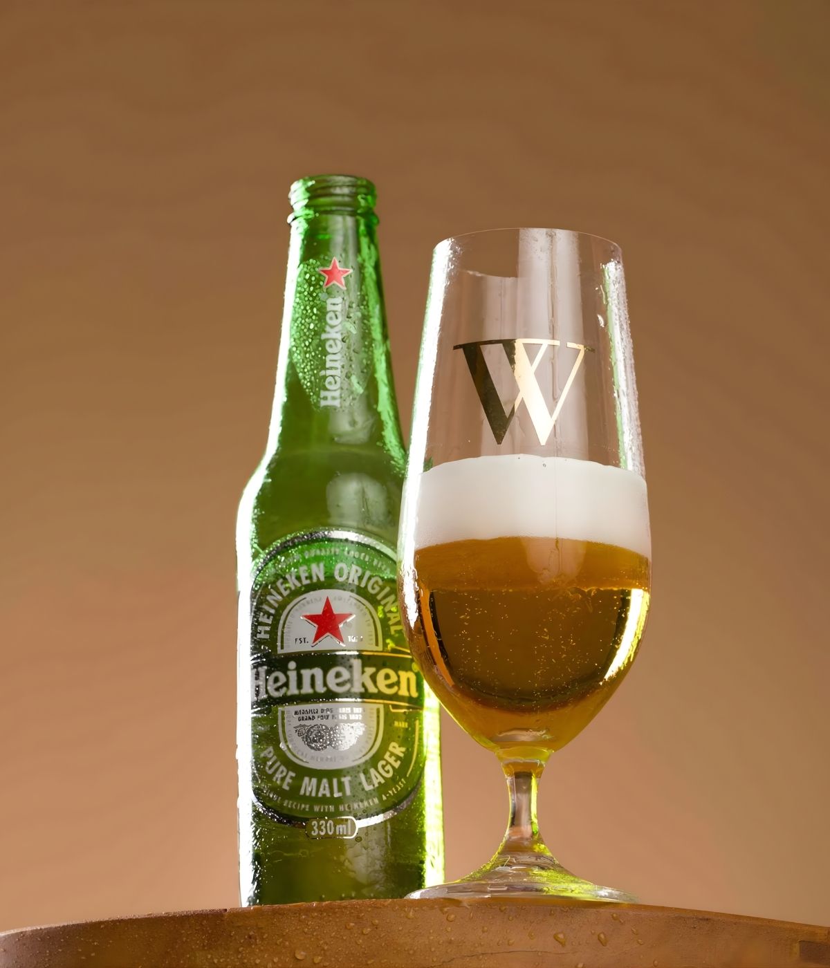 Taça Cerveja de Cristal Personalizada Inicial Ouro 22k