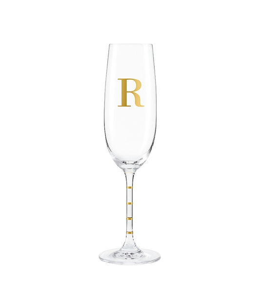 Taça Espumante Personalizada Inicial ouro 22k
