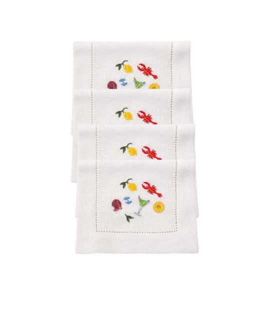 Set 4 Guardanapos de Coquetel Lagostim