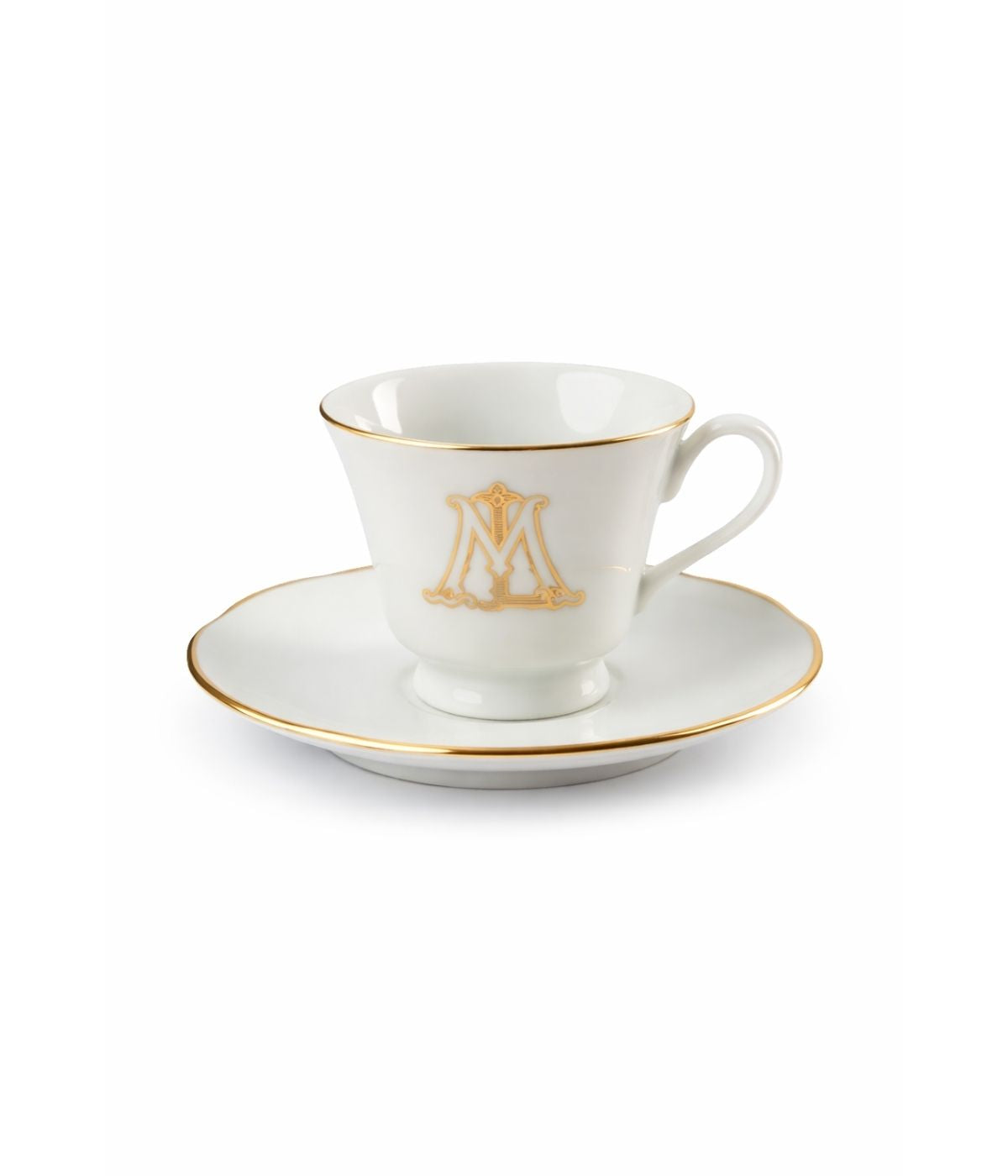 Xícara de Café Personalizada com Monograma em Ouro