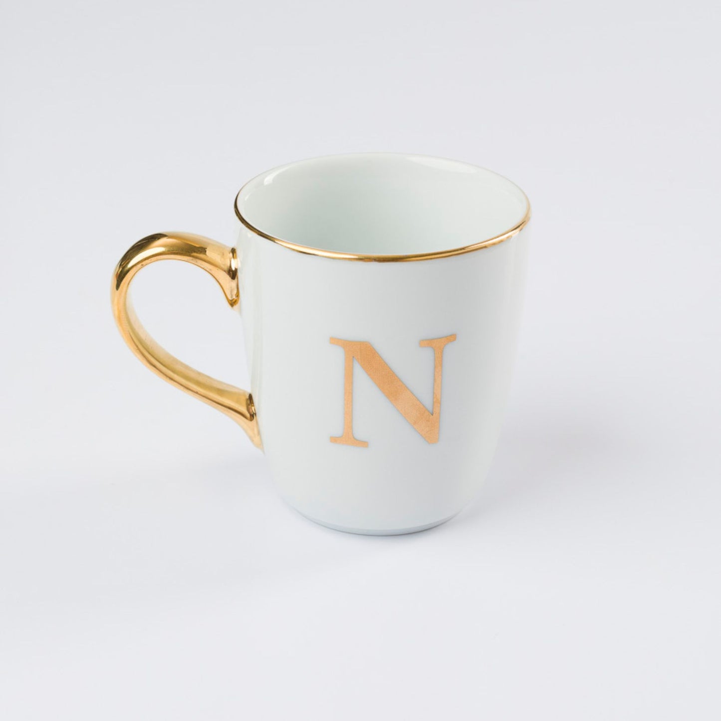 Caneca Porcelana Personalizada Letra em Ouro