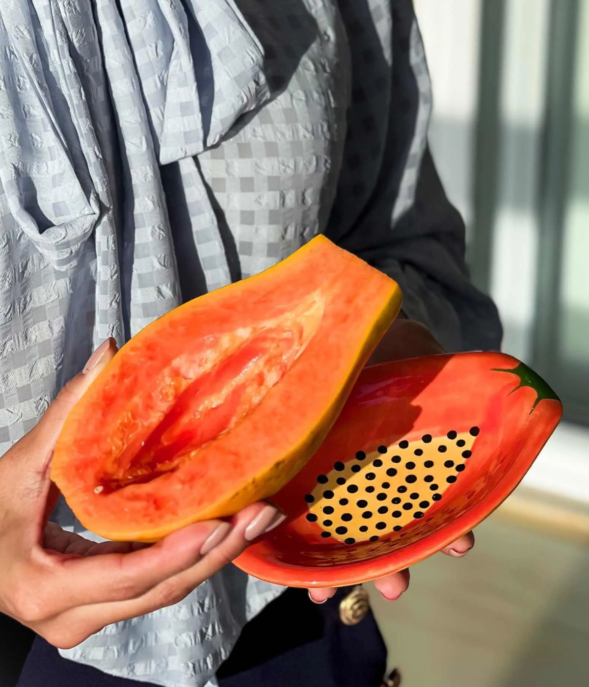 Bowl Mamão Cerâmica Pintada à Mão