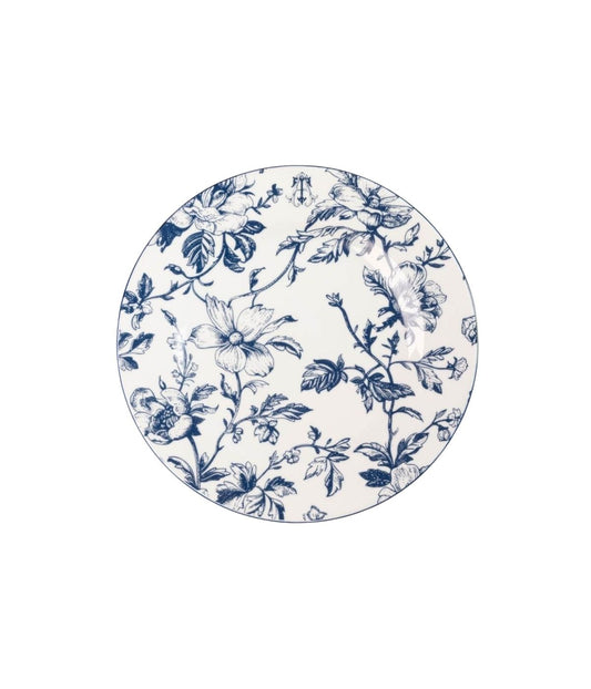 Prato Raso Porcelana Personalizada Monograma Toile de Jouy