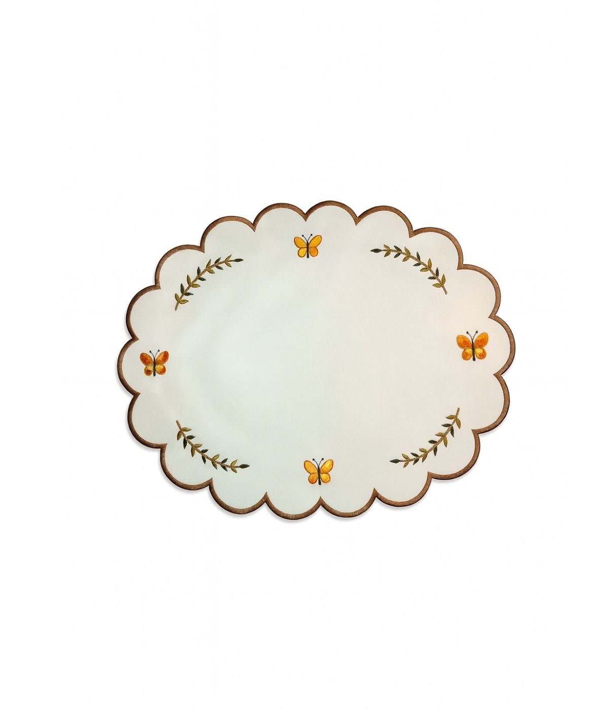 Jogo Americano Creme Bordado Butterfly