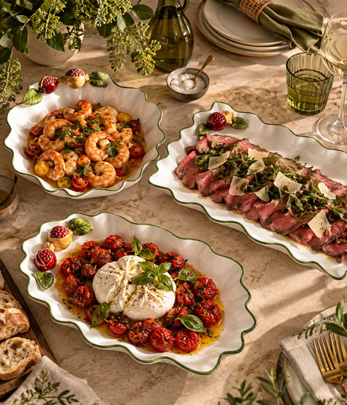 Bandeja Oval Porcelana Romã 30 cm