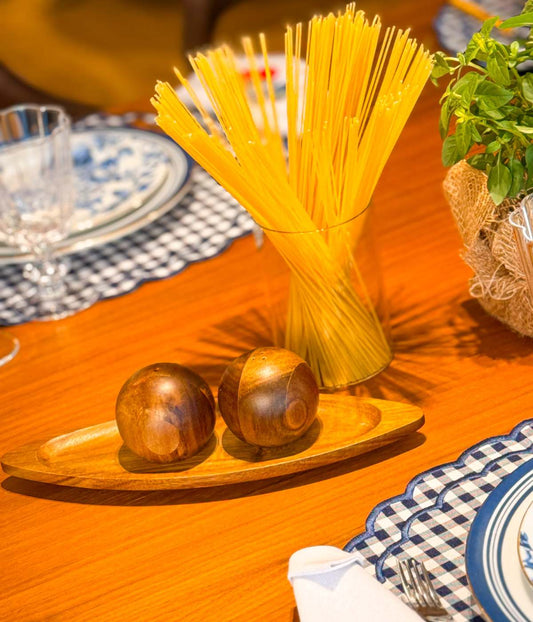 Bandeja Madeira Acácia Canoa