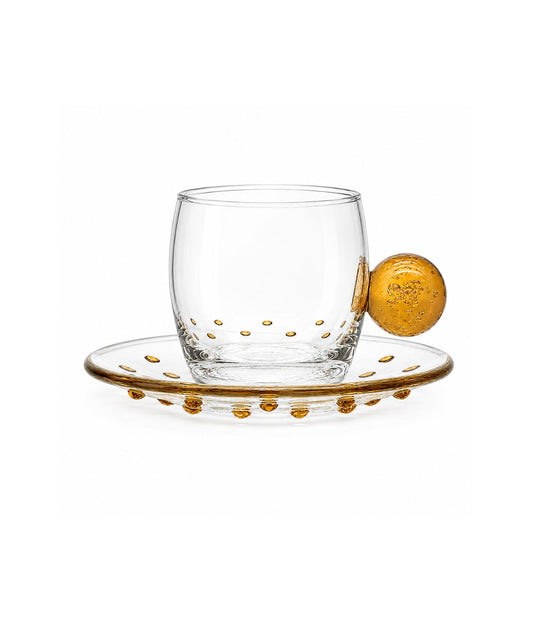 Set 6 Xícaras de Café em Vidro Eclipse Âmbar 90ml
